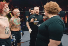 Grandfather and grandson vs woman in Two-on-One Russian MMA fight